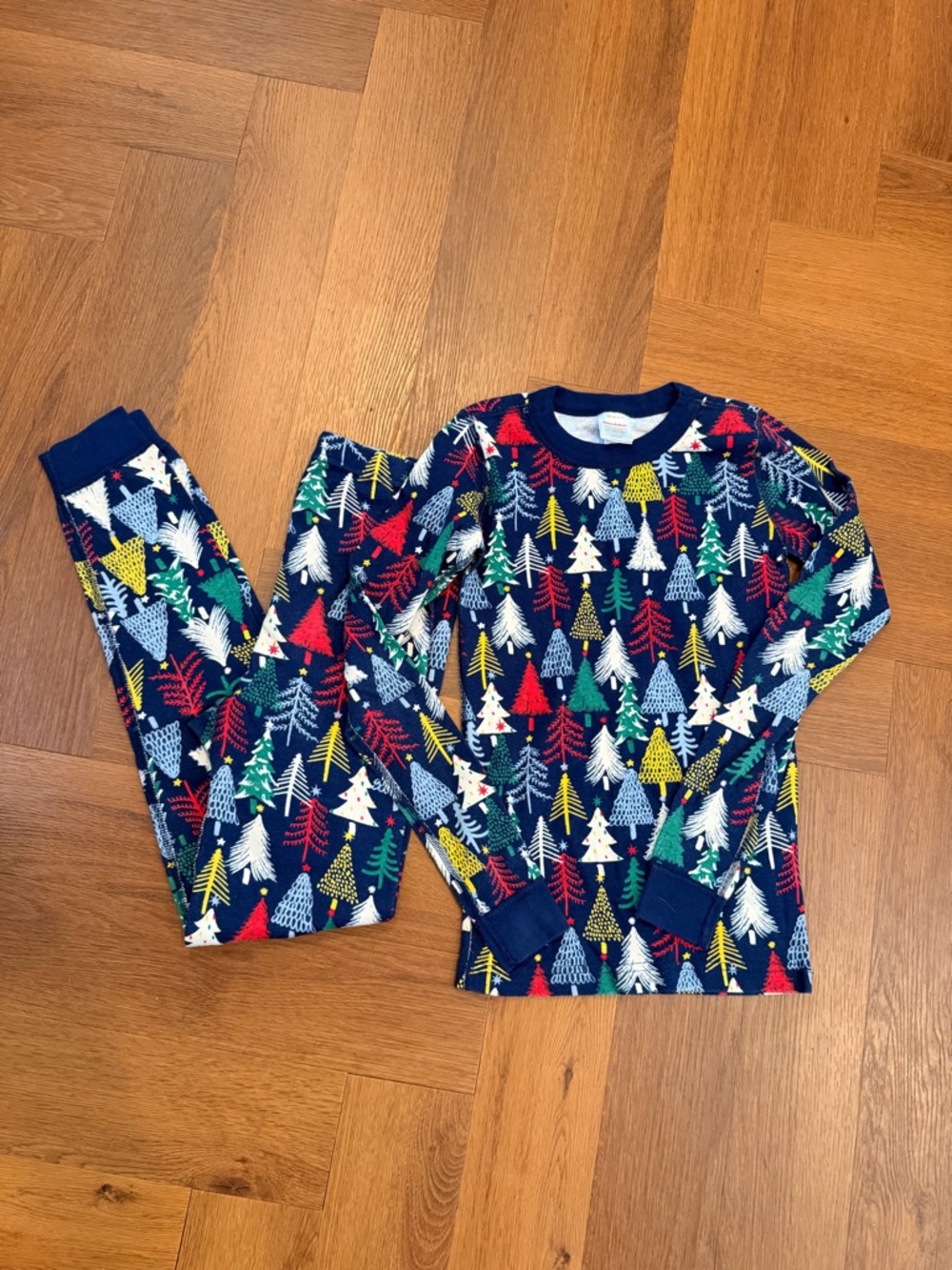 Hanna Andersson Organic Cotton Christmas Tree Pajama Set Size 14 Holiday Pajamas
